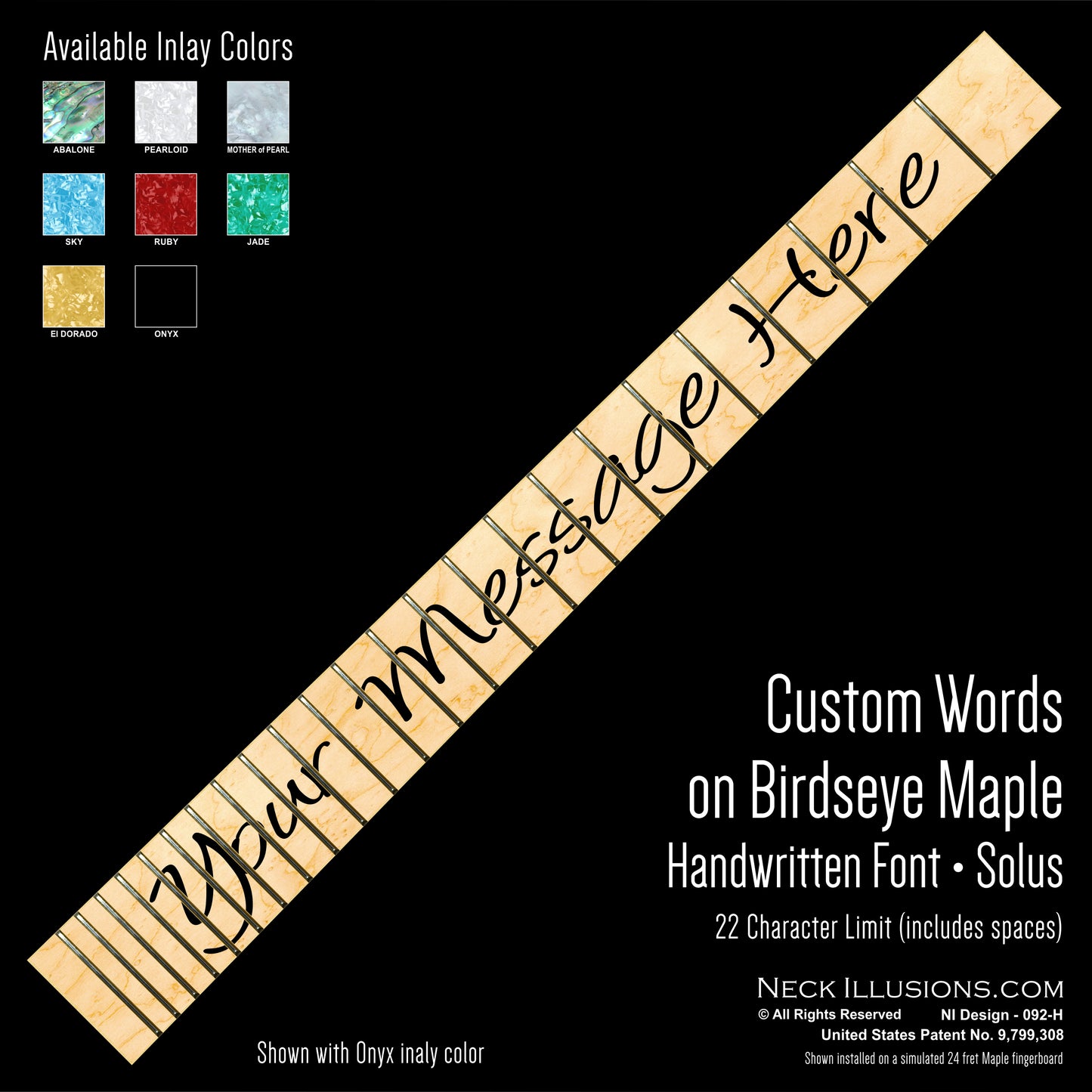 Custom Words on Birdseye Maple
