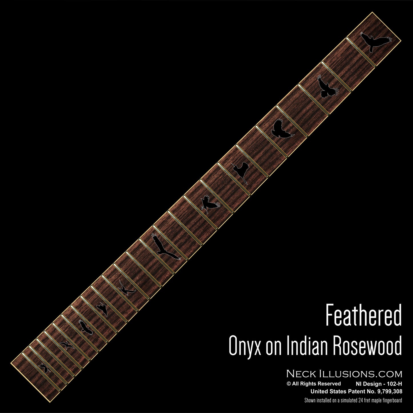 Feathered on Indian Rosewood