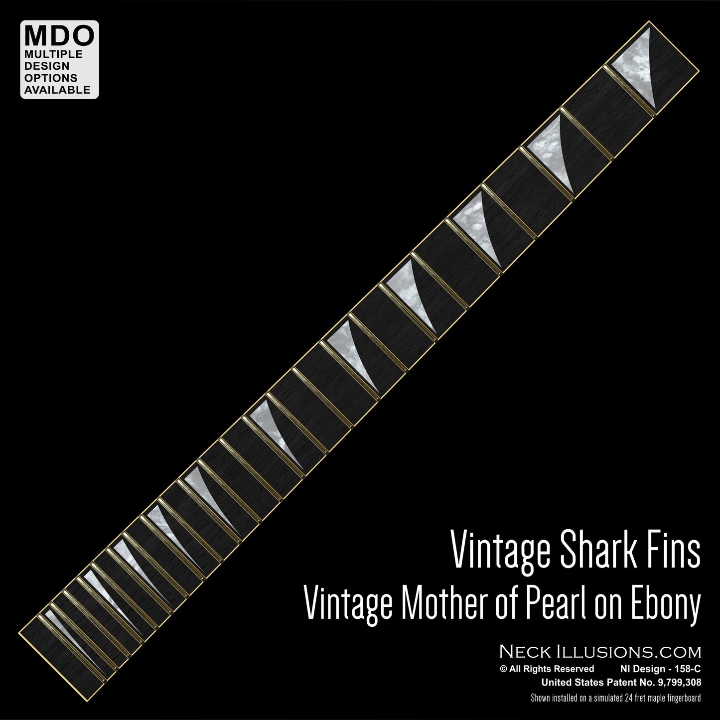 Vintage Shark Fins on Ebony