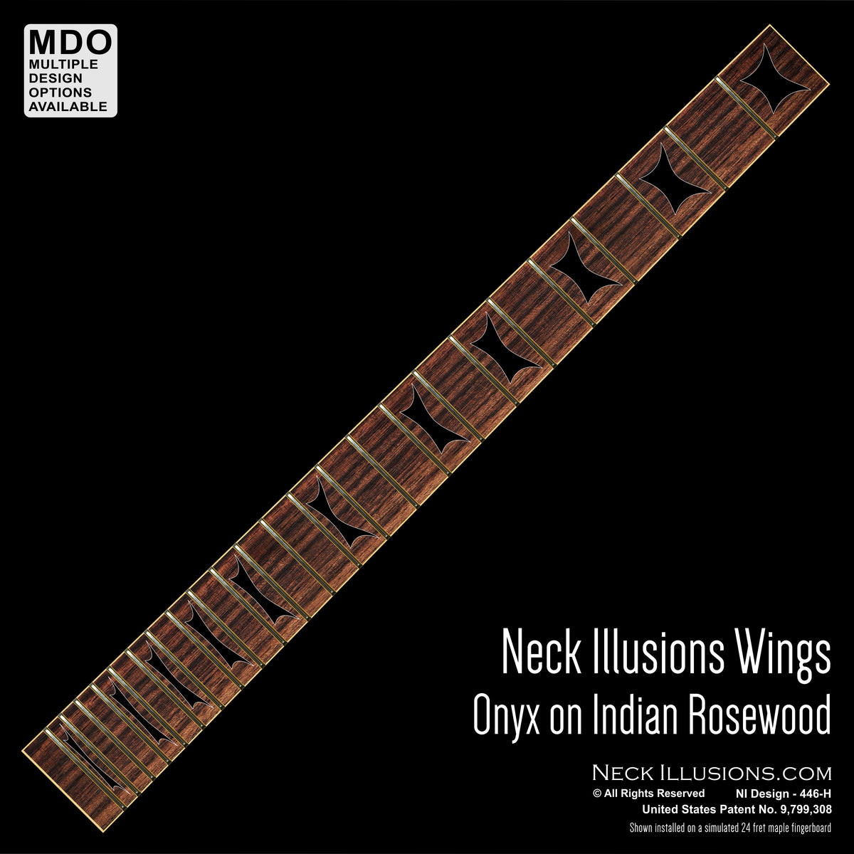 Neck Illusions Wings on Indian Rosewod