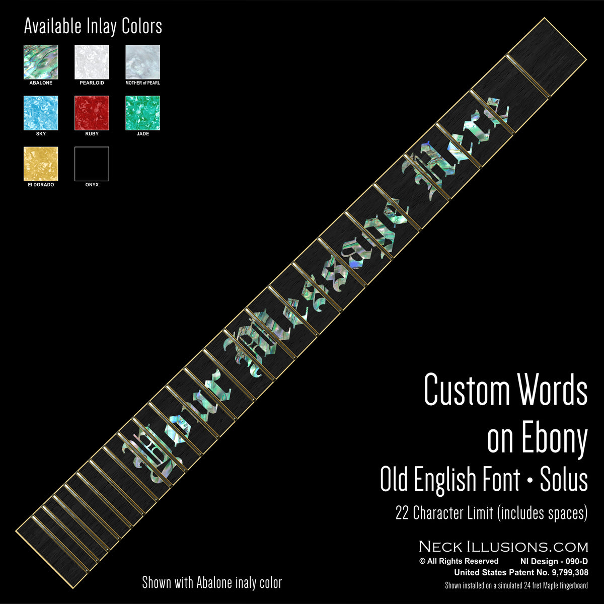 Custom Words on Ebony