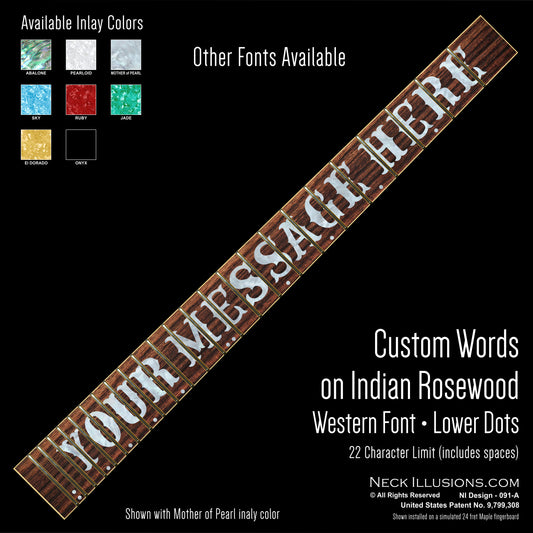 Custom Words on Indian Rosewood