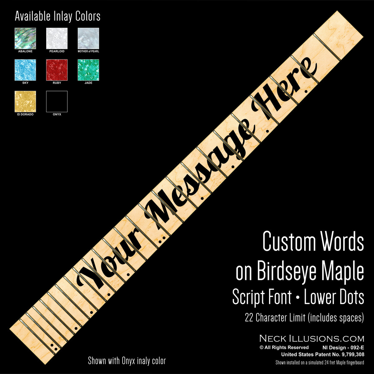 Custom Words on Birdseye Maple