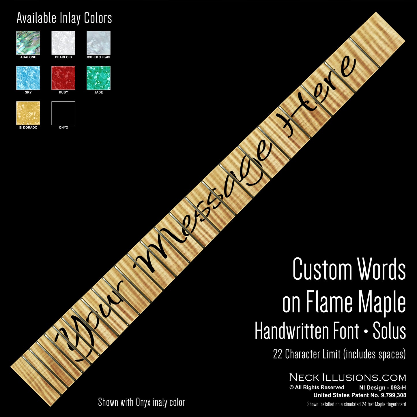 Custom Words on Flame Maple