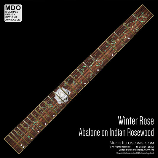 Winter Rose on Indian Rosewood