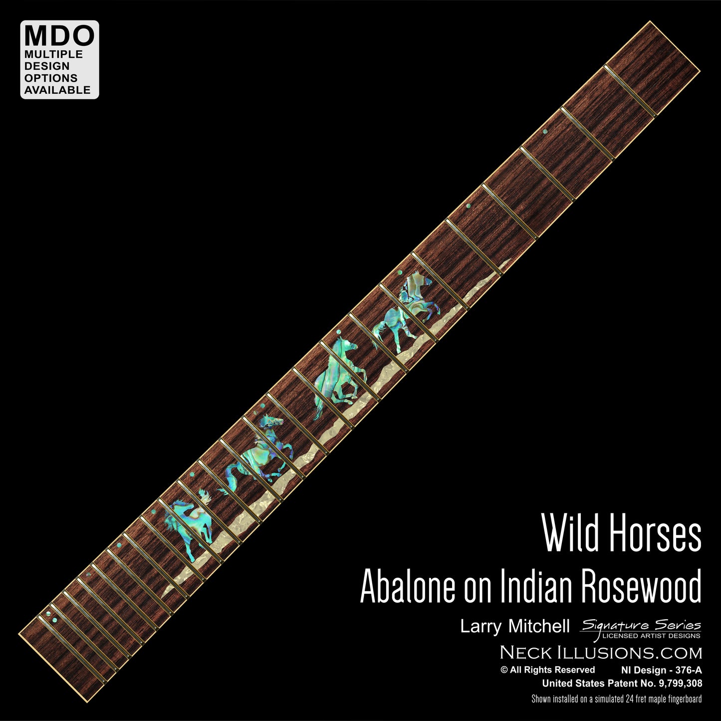 Larry Mitchell - Wild Horses on Indian Rosewood