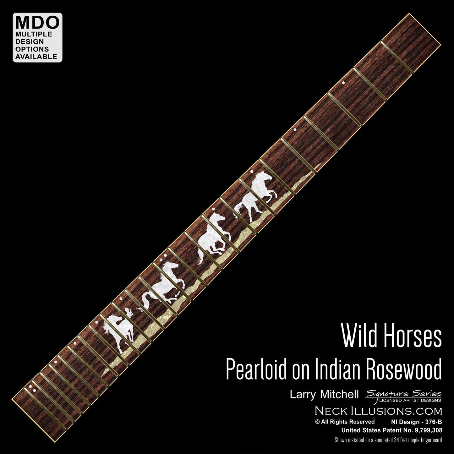 Larry Mitchell - Wild Horses on Indian Rosewood