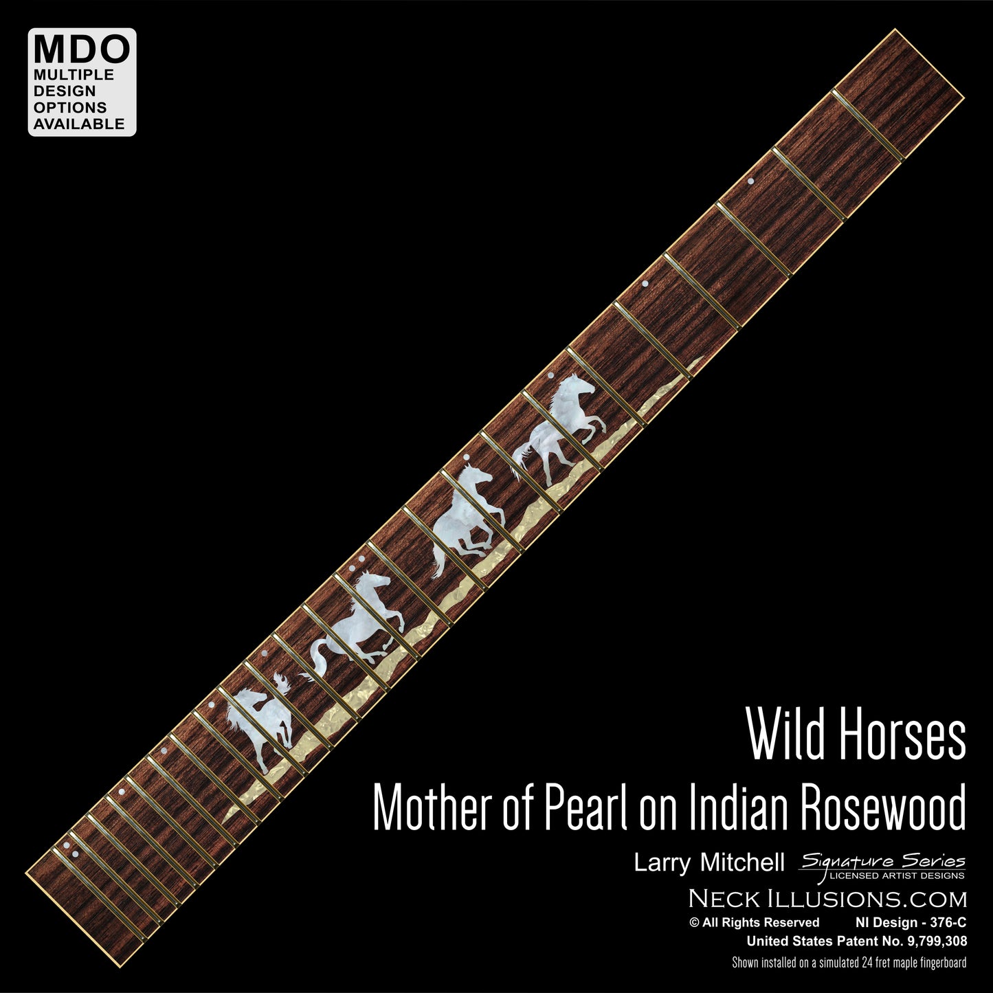 Larry Mitchell - Wild Horses on Indian Rosewood