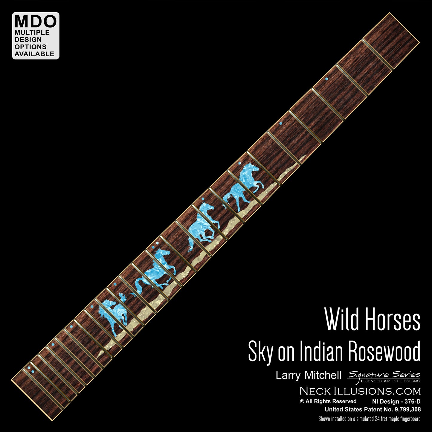 Larry Mitchell - Wild Horses on Indian Rosewood