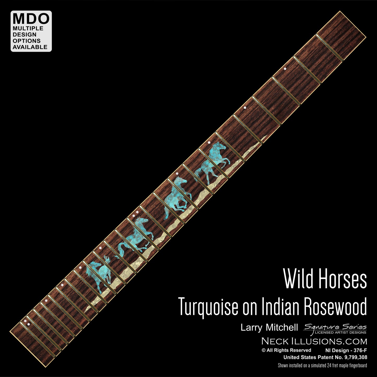 Larry Mitchell - Wild Horses on Indian Rosewood