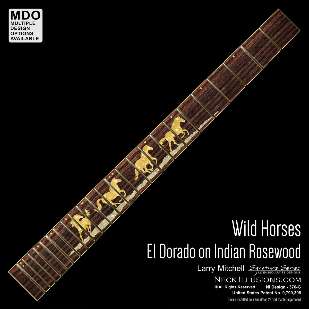 Larry Mitchell - Wild Horses on Indian Rosewood