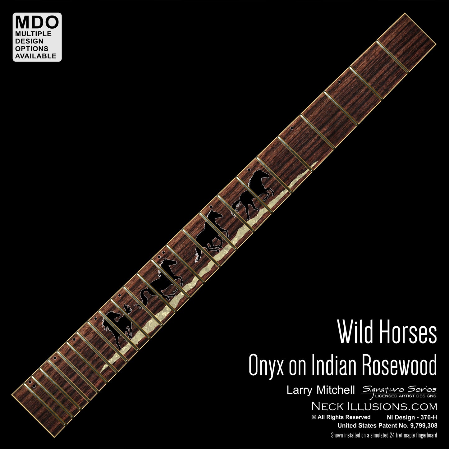 Larry Mitchell - Wild Horses on Indian Rosewood