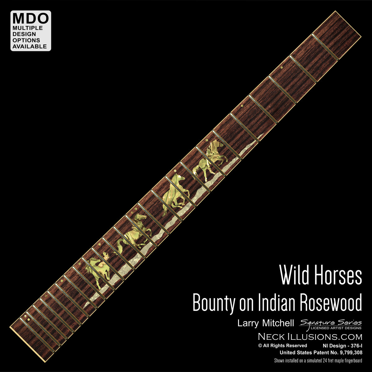 Larry Mitchell - Wild Horses on Indian Rosewood