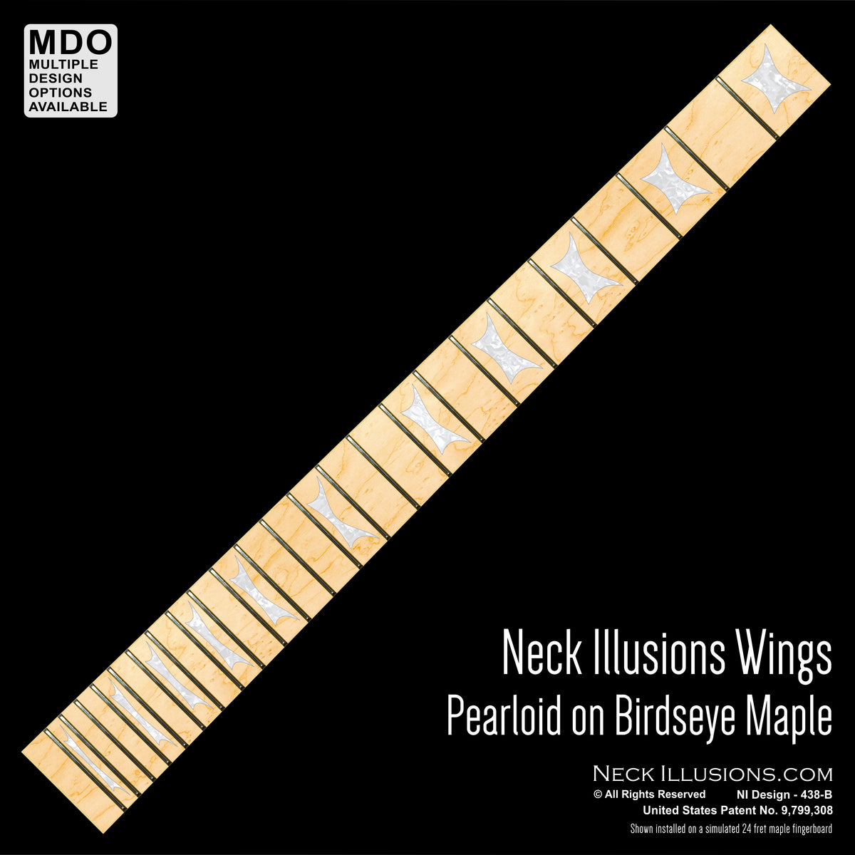 Neck Illusions Wings on Birdseye Maple