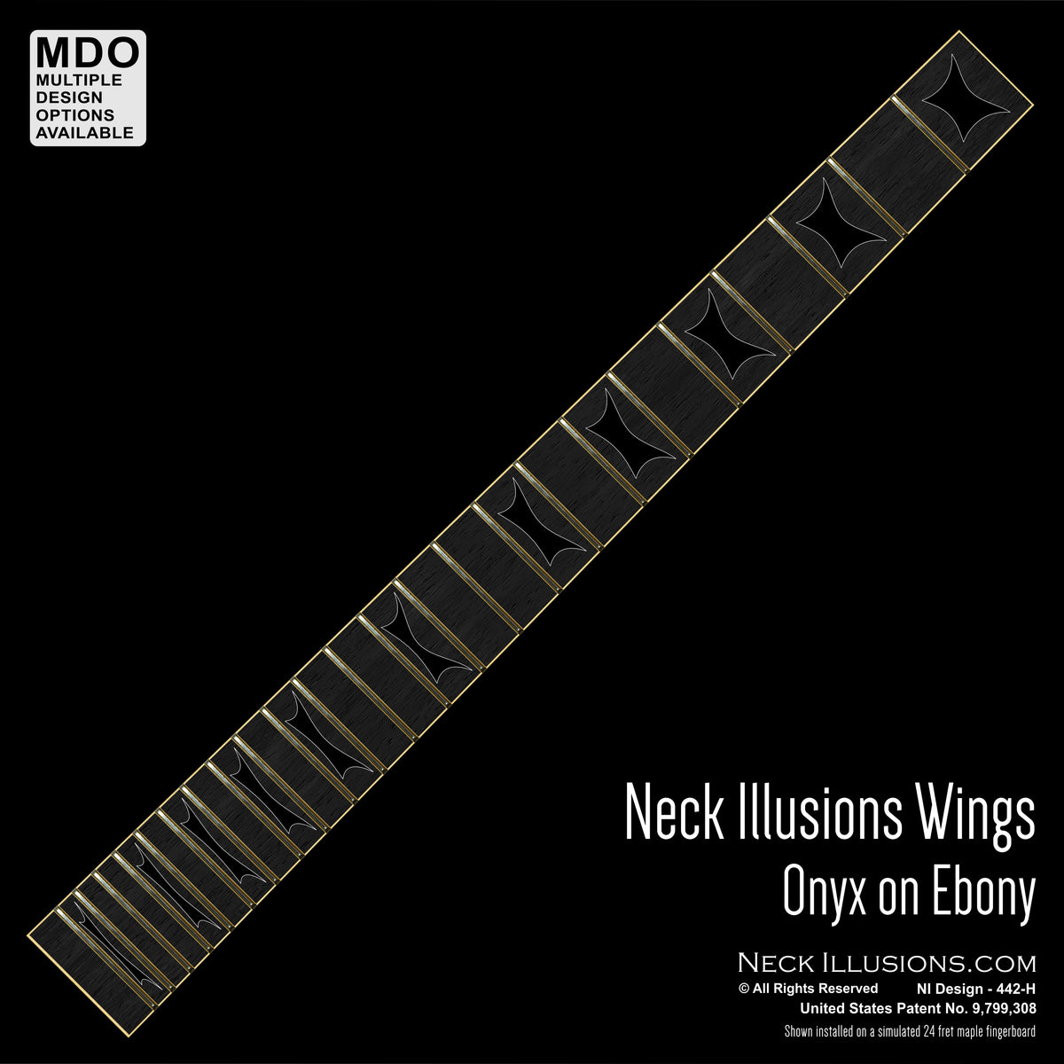 Neck Illusions Wings on Ebony
