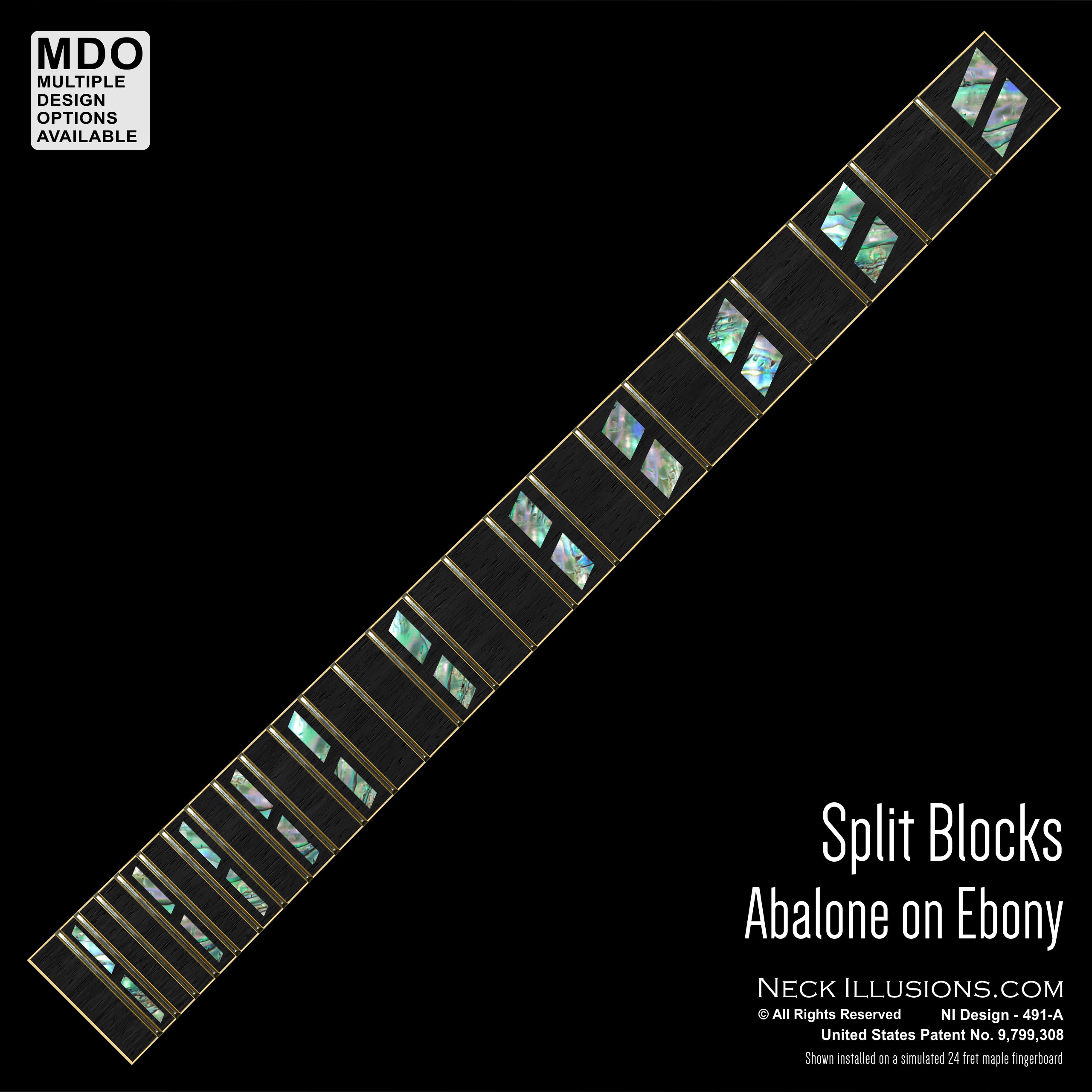 Split Blocks on Ebony – Neck Illusions
